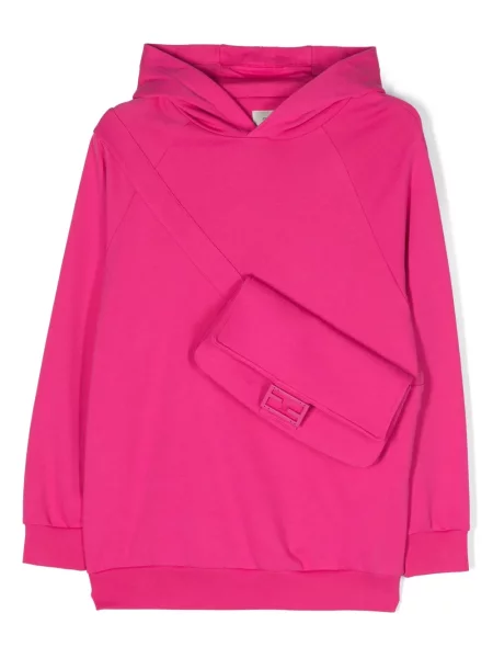 Bluza z kapturem dziecięca Fendi różowa