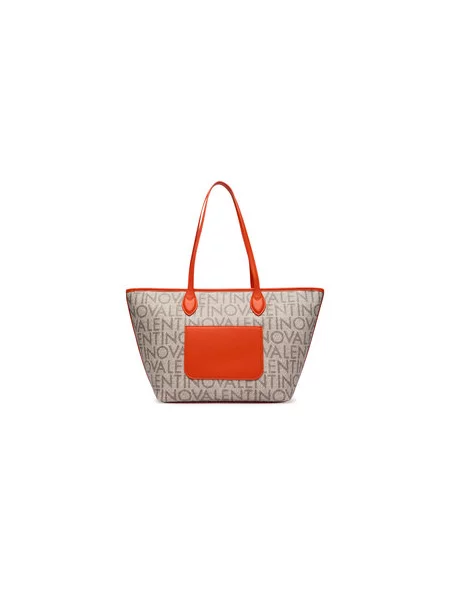 Shopper torbica Valentino Bags z avtogramom bež