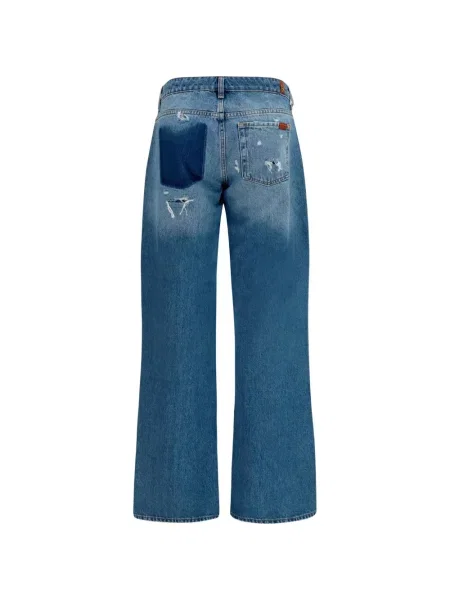 Traperice ravnih nogavica 7 For All Mankind niski struk plava