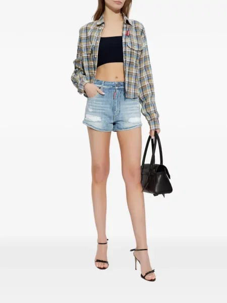 Siuvinėtas palaidinė be rankovių Dsquared2 mėlyna