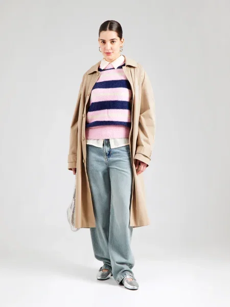 FRNCH PARIS Pulover marin / galben pastel / roz albastru