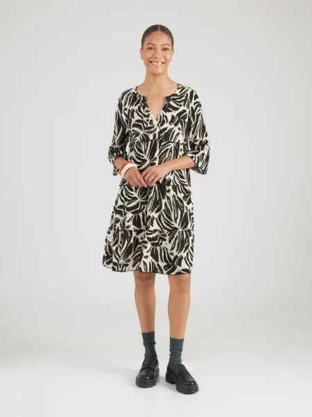 Hailys Rochie crem / verde negru