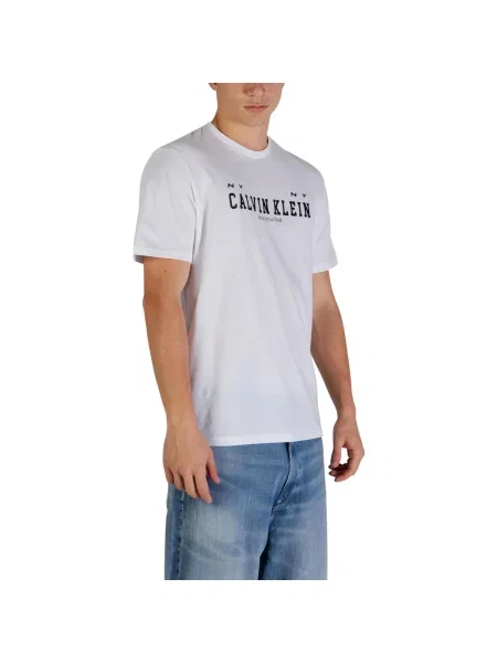 Calvin Klein Jeans Tricou Coll Word Graphic alb