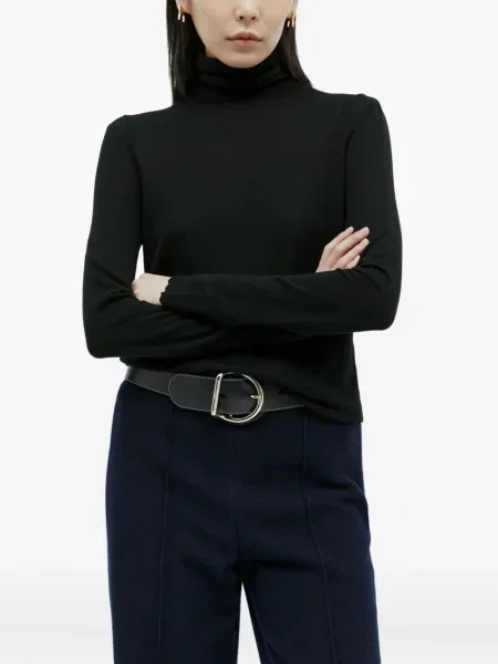 Curea Chloé din piele cu cataramă negru