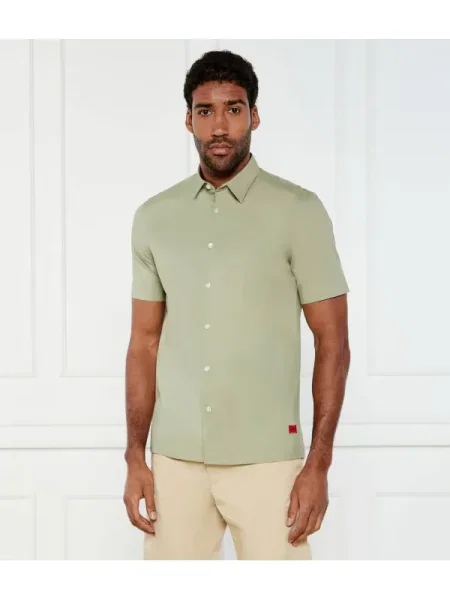 HUGO Cămașă | Straight fit | stretch verde