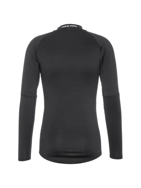 NIKE Tricou funcțional Mock negru alb