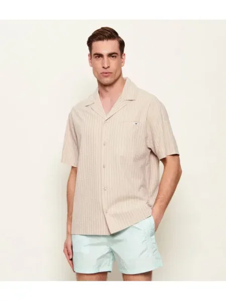 Emporio Armani Cămașă | Relaxed fit bej