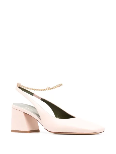 Iš natūralios odos bateliai Maria Luca slingback rožinė