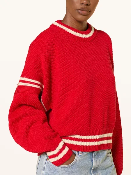 Golden Goose Oversized Svetr Journey červená bílá