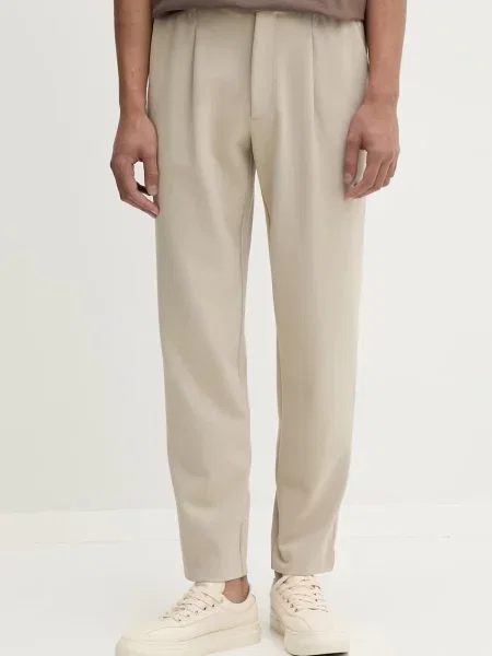 Calvin Klein pantaloni bărbați cu vâscoză bej