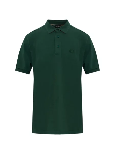 Tricou polo Etro cu broderie verde