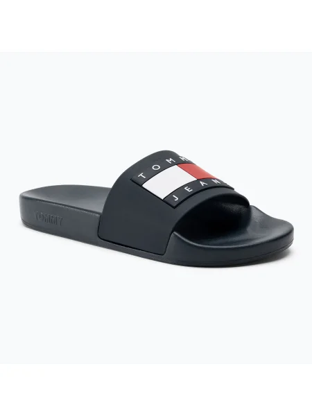 Șlapi pentru bărbați Tommy Jeans Pool Slide Ess dark night navy albastru închis