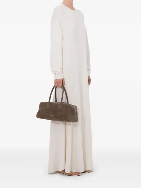 Rochie maxi Loulou De Saison tricotate lungă de costum alb