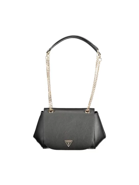 Lniana torebka Guess czarna