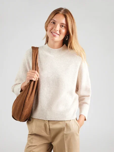 OUI pulover din amestec de lână cu guler bej