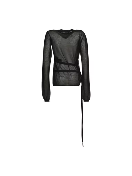 Długi top Ann Demeulemeester z długim rękawem czarny