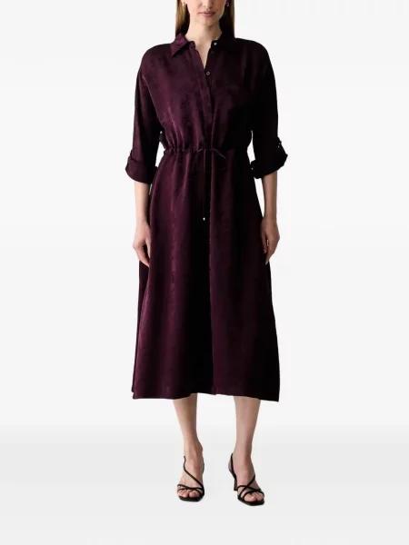 Rochie midi Liu Jo cu model floral din jacard cu cordon violet