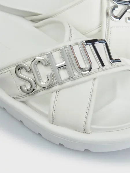 Шкіряні шльопанці Schutz білі