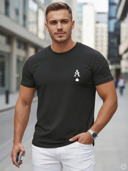 T-shirt z nadrukiem AS Pik Dstreet czarny