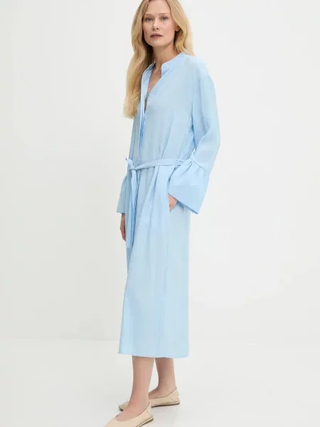 Answear Lab sukienka maxi prosta niebieski