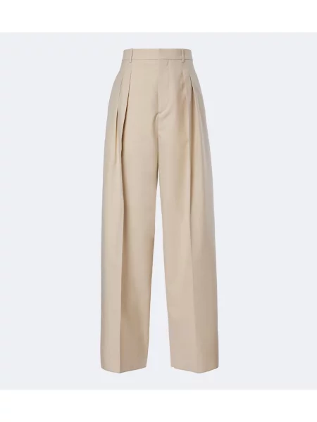 Pantaloni Bottega Veneta de lână bej