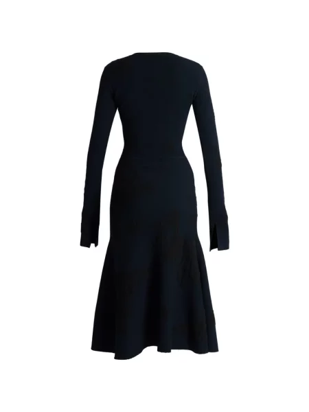Lung rochie midi Erdem din jacard albastru