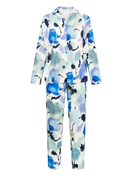 Пижама Louis Feraud на цветя с V-образно деколте синьо