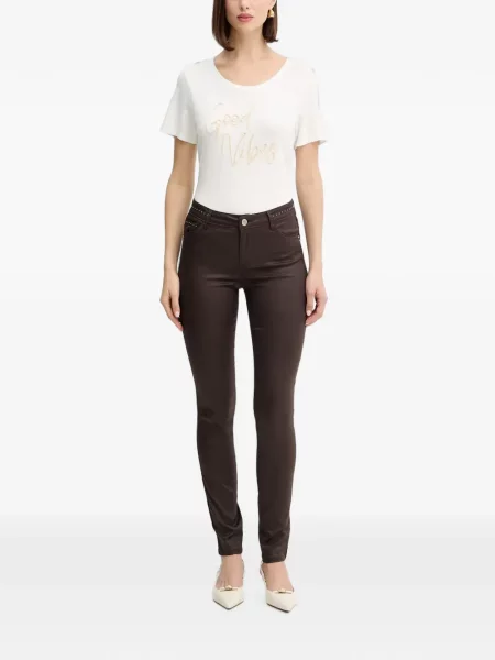 Pantaloni Morgan skinny fit maro