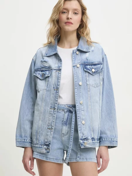 Дънково яке Answear Lab преходен модел синьо