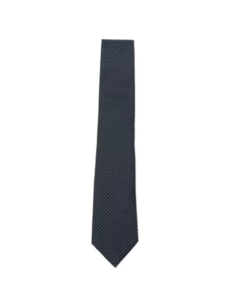 Cravată Boss de mătase cu imprimeu geometric albastru