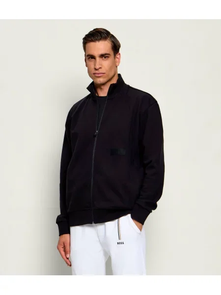 BOSS GREEN Hanorac SW_Collar Full Zip | Relaxed fit negru