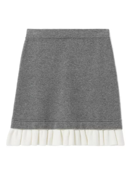 Fustă Claudie Pierlot de lână cu volane gri