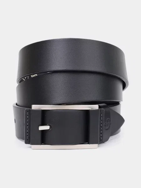 Кожаный ремень Grande Pelle с ремешками черный