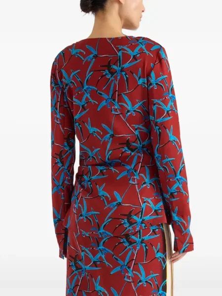 Top Proenza Schouler cu imagine stretch roșu