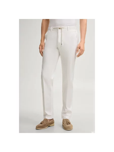 Jeansy w kroju slim fit ze sznurkiem Model „Sake” Joop! Collection białe