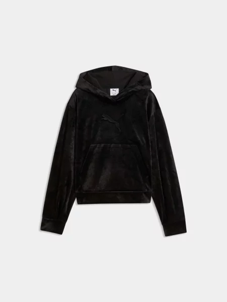 Дитяче Худі PUMA Ess Elevated Velour Relaxed комбінований верх чорний
