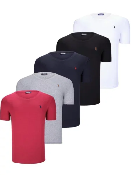 Tricou Dewberry cu decolteu în V alb