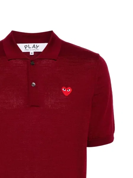 Koszulka polo dziecięca Comme Des Garcons Play czerwona