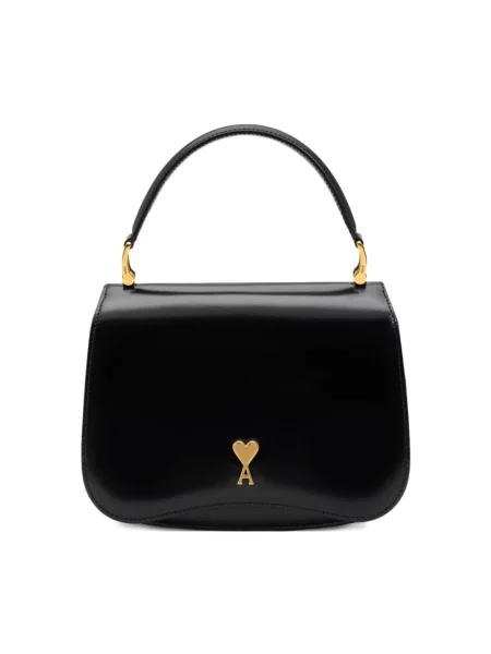 Torebka skórzana Ami Paris skórzana czarna