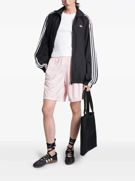 Pantaloni scurți Adidas cu dungi cu autograf gri