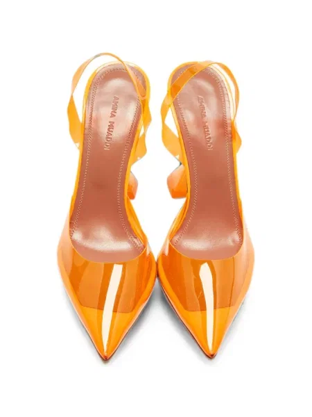 Pantofi cu toc Amina Muaddi slingback alb