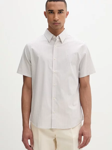 Calvin Klein košile s bavlnou béžová