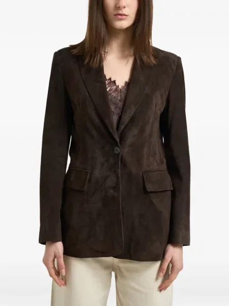 Palton S.w.o.r.d 6.6.44 din piele de căprioară maro