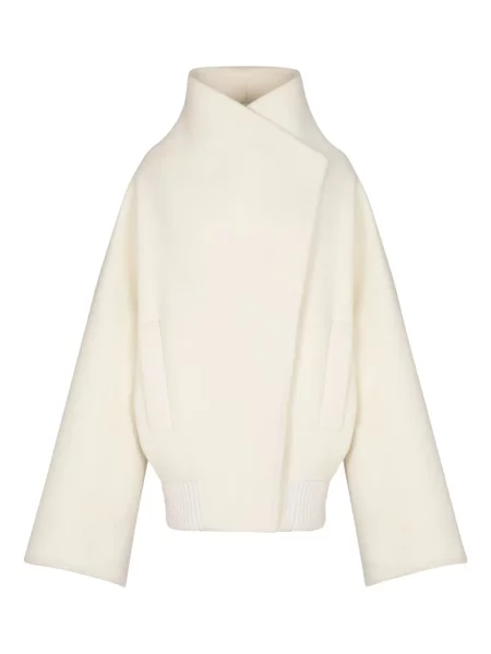 Szeroki płaszcz Balmain biały