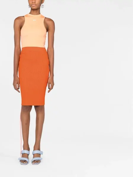 Nėriniuotas sijonas Off-white su raišteliais balta