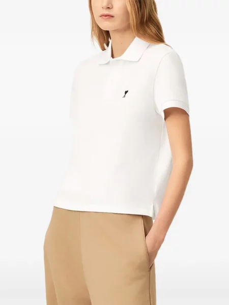 Tricou polo Ami Paris alb