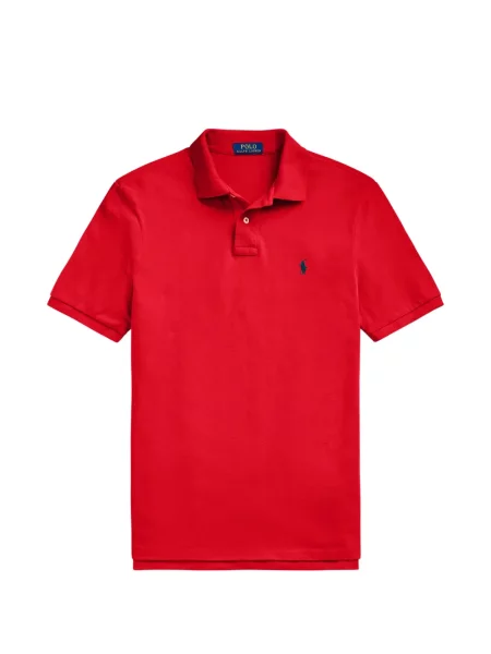 Tricou polo Polo Ralph Lauren cu glugă cu blană cu broderie roșu