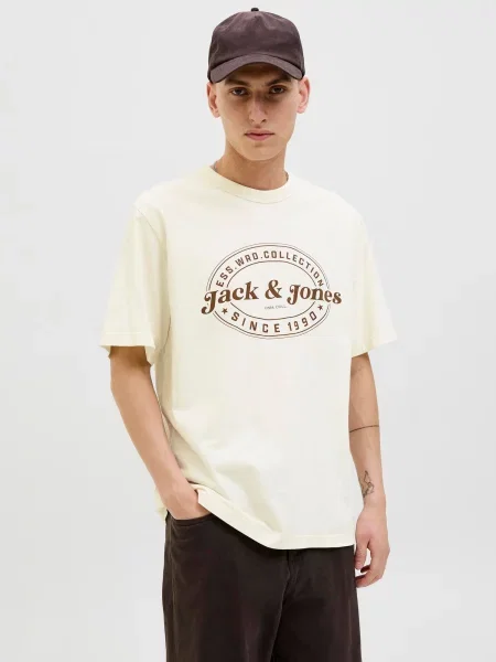 JACK & JONES Tricou JJEDover maro alb