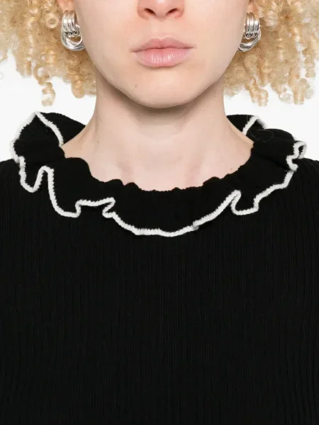 Top Valentino Garavani de lână negru
