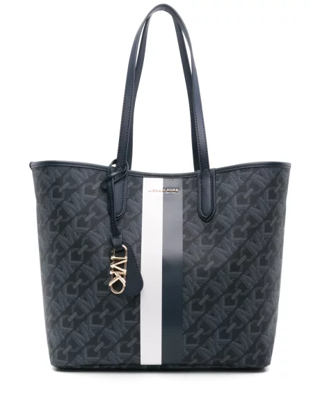 Jacquard prugaste lepršave traperice Michael Michael Kors visoki struk plava